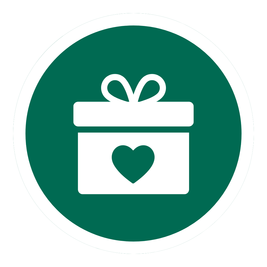 icon of an gift box with a heart on it