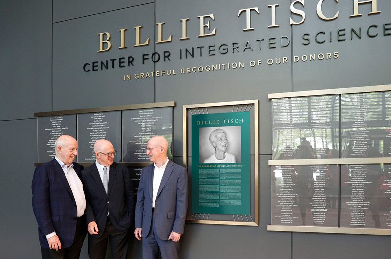 Members of the Tish family stand in the new Billie Tisch Center for Integrated Sciences at Skidmore College
